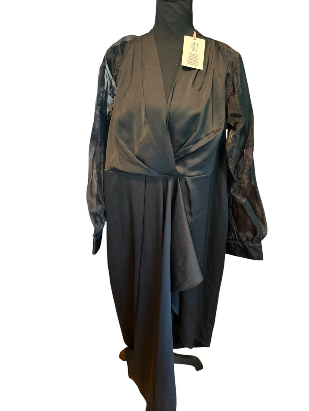 Alex Marie Black Asymmetrical Wrap Dress